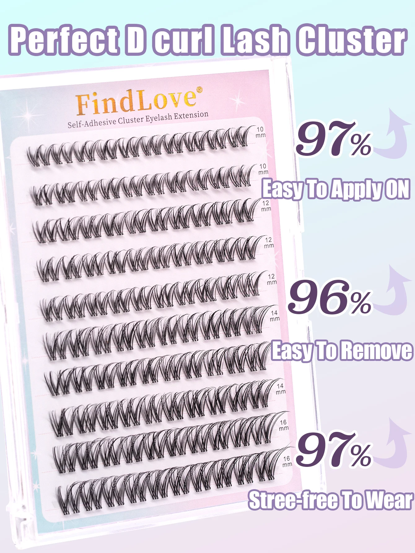 100 Uds pestañas prepegadas grupos de pestañas naturales 10-16mm DIY juego de extensiones de pestañas con pinzas pestañas autoadhesivas esponjosas y tenues