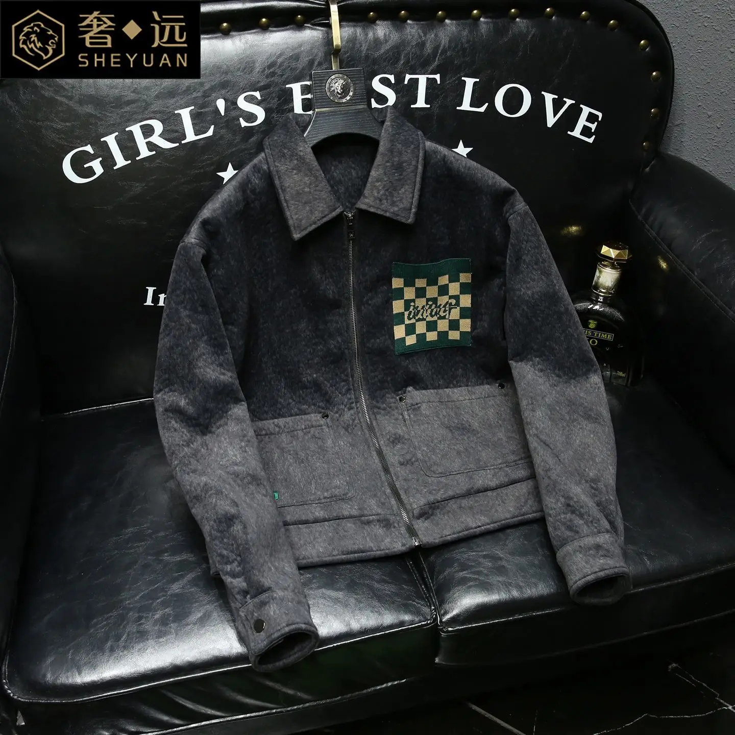 

Повседневная элитная куртка с лацканами, мужская модная брендовая легкая роскошная индивидуальная красивая молодежная облегающая красивая верхняя куртка