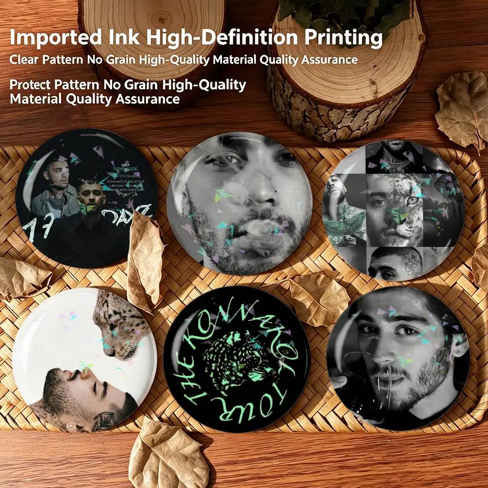 Z-Zayn Malik K-Konnakol  Badges Creative Tinplate Round Button PinsBrooch Badge Clothes Backpack Custom