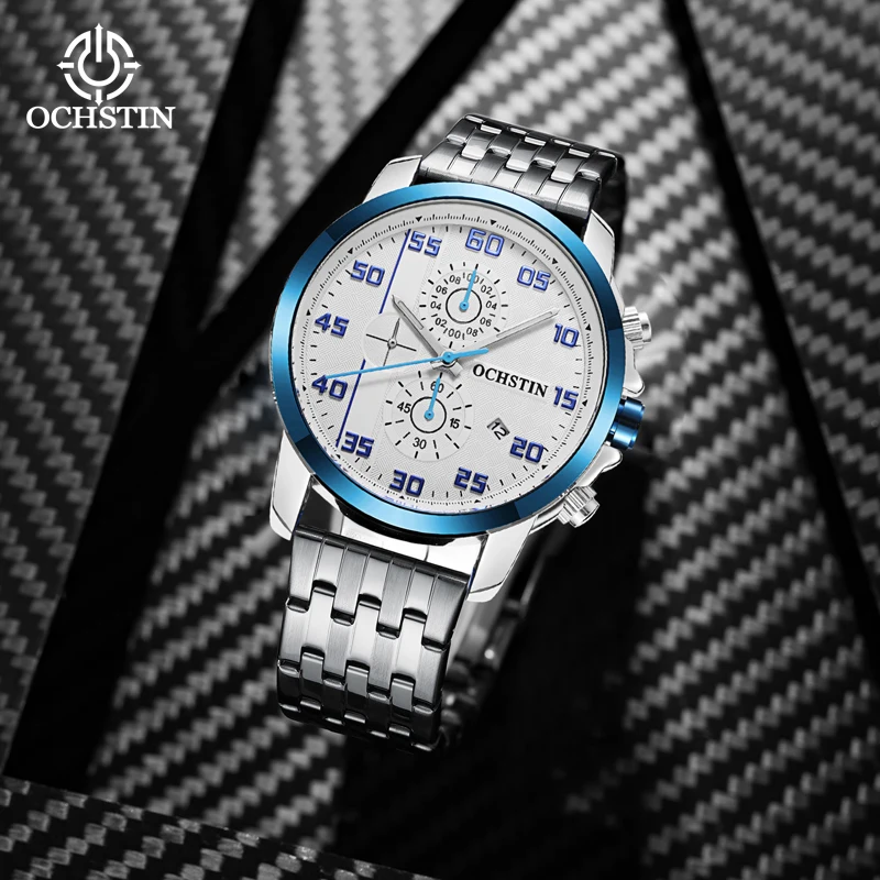 

OCHSTIN Trend Gorgeous Waterproof Watch Multifunction Quartz Movement Stainless Steel New Pilot Series Men's Quartz Watch