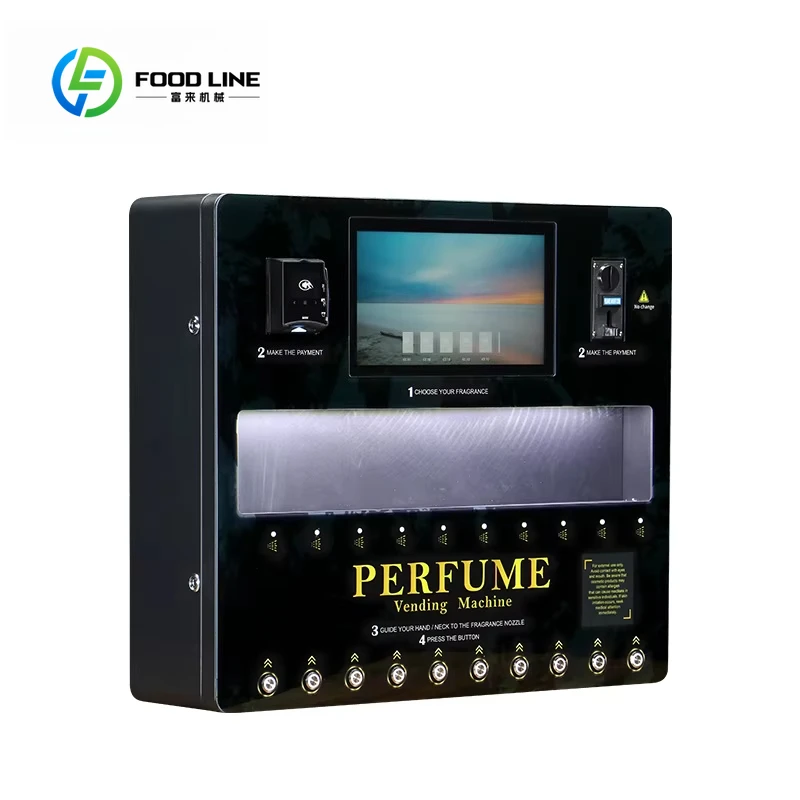 10 Spray Nozzle Custom Perfume Dispenser Vending Machine Smart Automatic Card Reader Cash Coin Acceptor Long Service Life