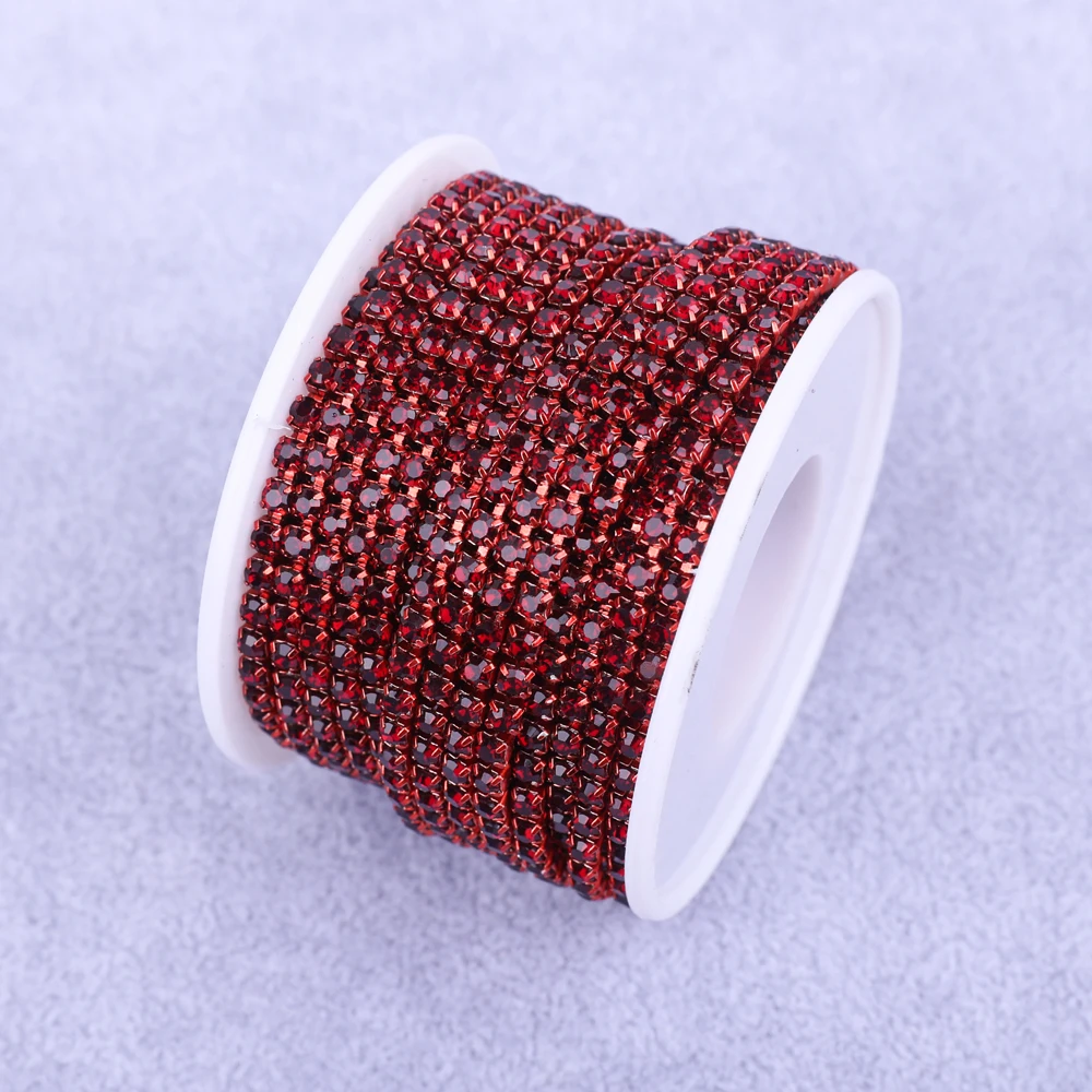 Kristall 10-Yard-Strassbesatz, Stein, Tassenkette, Gold, Diamant, Strass, dekorative Applikation, Kristallbesätze für Kleider