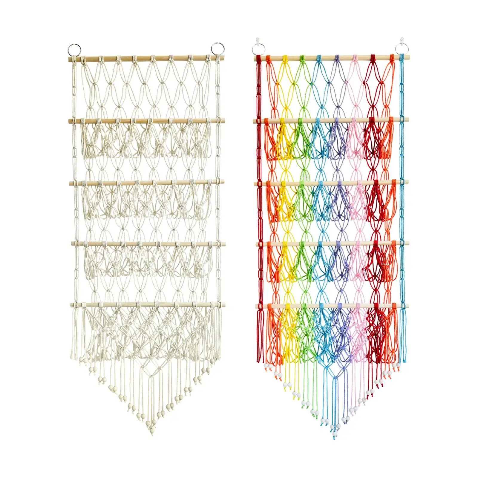 

Hanging Organizer Plush Toy Storage Stuffed Animal Net Hammock Boho Macrame for Home Bedroom Books Children Bath Toys Playroom