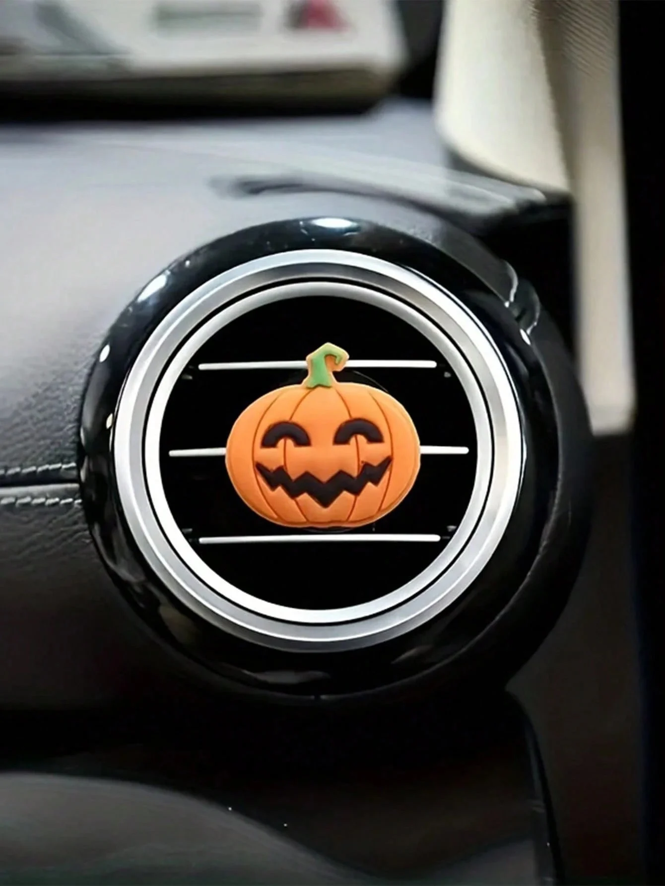 Decoração de ventilação de carro, clipe de fragrância de ventilação em forma de abóbora, contém perfume de carro (mantém o ar interior fresco), elegante, adequado para carro