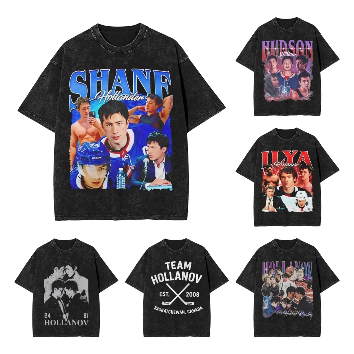 Shane Hollander T Shirts Hip Hop Washed 100% Cotton Oversize T-Shirts Heated Rivalry Novelty Men Women Streetwear Summer Tees