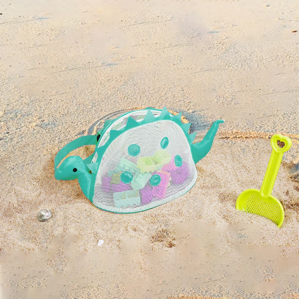 กระเป๋าชายหาดสำหรับเด็ก กระเป๋าตาข่ายใส่ของเล่นลายเปลือกหอย อุปกรณ์จำเป็นสำหรับเด็กๆ ที่เล่นทราย