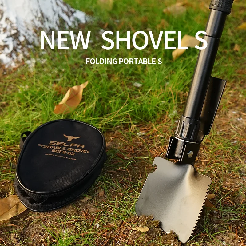 1PC Portable Folding Shovel Outdoor Multifunctional Military Engineer Shovel Mountaineering Camping Survival Emergency Tool