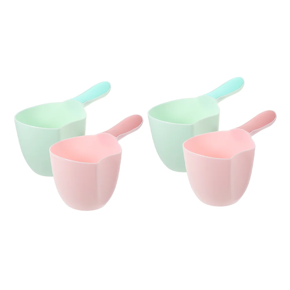 4 Pcs Bathing Water Scoop Baby Scooper Plastic Ladle Kitchen Ladles Long Handle Dipper