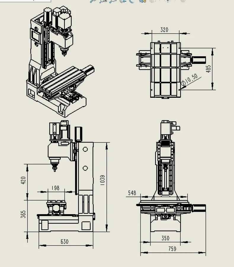 

3d рисунок для фрезерного станка с ЧПУ vmc4020 поделиться