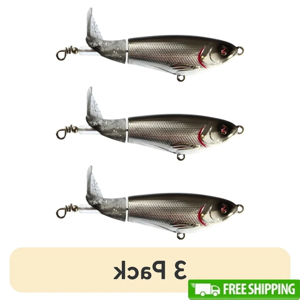 

3 Pack R2S Whopper Plopper 90 Hard Plastic Fishing Lure Musky Fishing Soft Tail Rotating Design Alluring Sound Casting Lure
