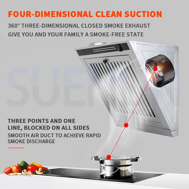 Mini Range Hood Side Suction Range Hood Kitchen Range Hood Single Stove Range Hood Cooker Hood  Exhaust Fan Lampblack Machine