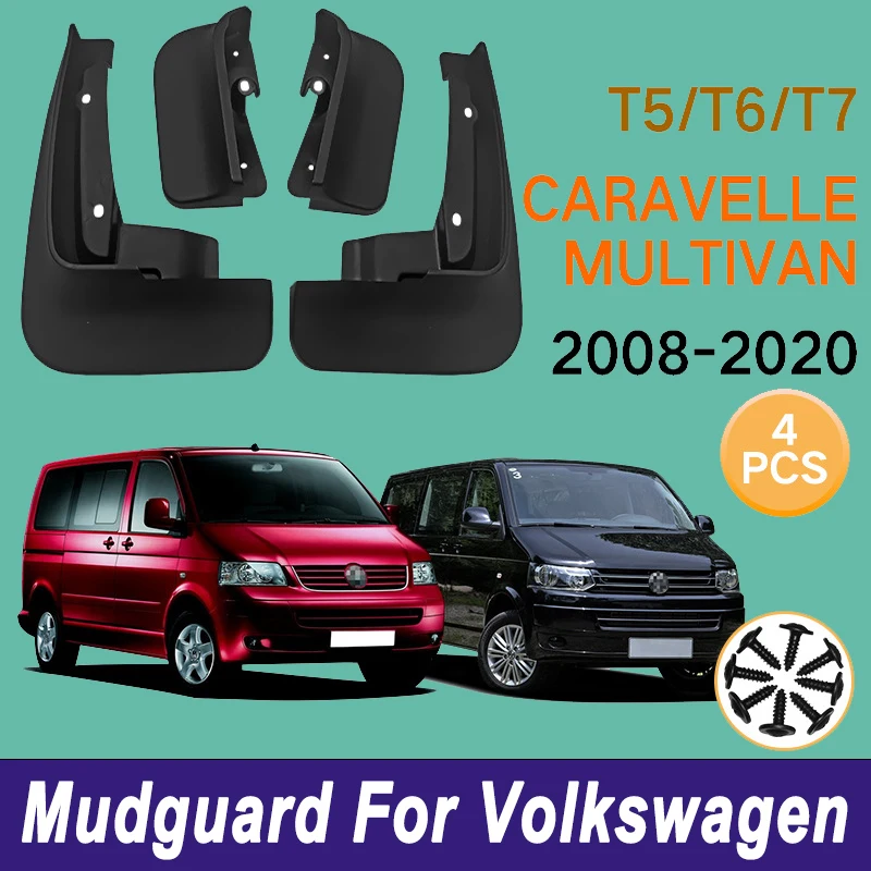 

For VW Multivan Caravelle 2008-2020 2009 Automotive Tire Mudguard Waterproof Prevent Mud Splashing Car Mud Flap 4pcs Accessories