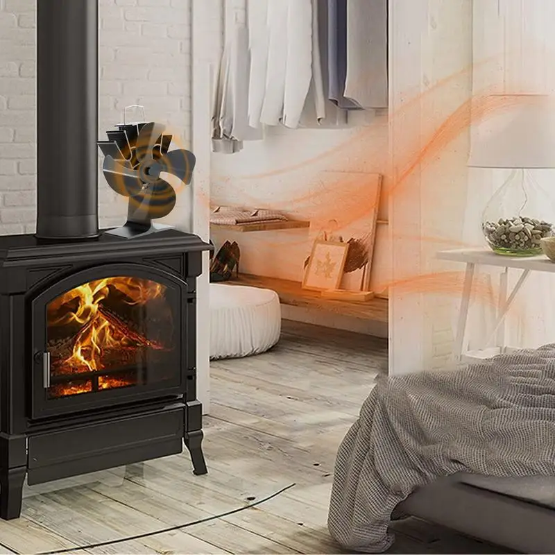 Kamin ventilator wärme betriebener Mini-Ofen ventilator Silent Log Burner effiziente Wärme verteilung rotierender Öko-Ventilator Home Kamin Dekor