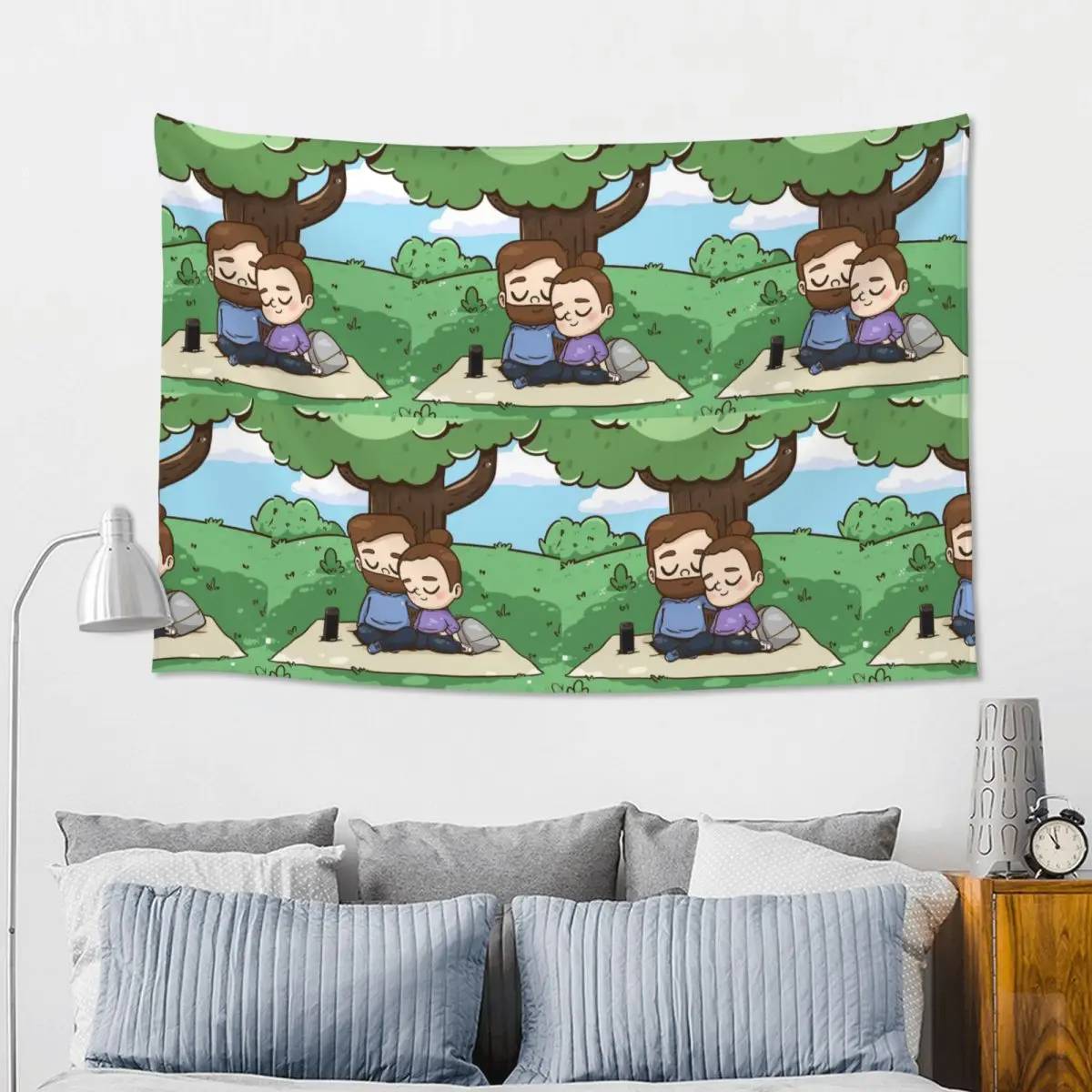 Park Day - Pibubear Tapestry Art Wall Hanging Aesthetic Home Decoration Tapestries for Living Room Bedroom Dorm Room
