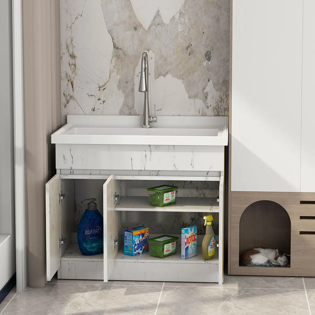 YJQ diamond laundry cabinet basin sink pet bath basin large pool artificial quartz stone