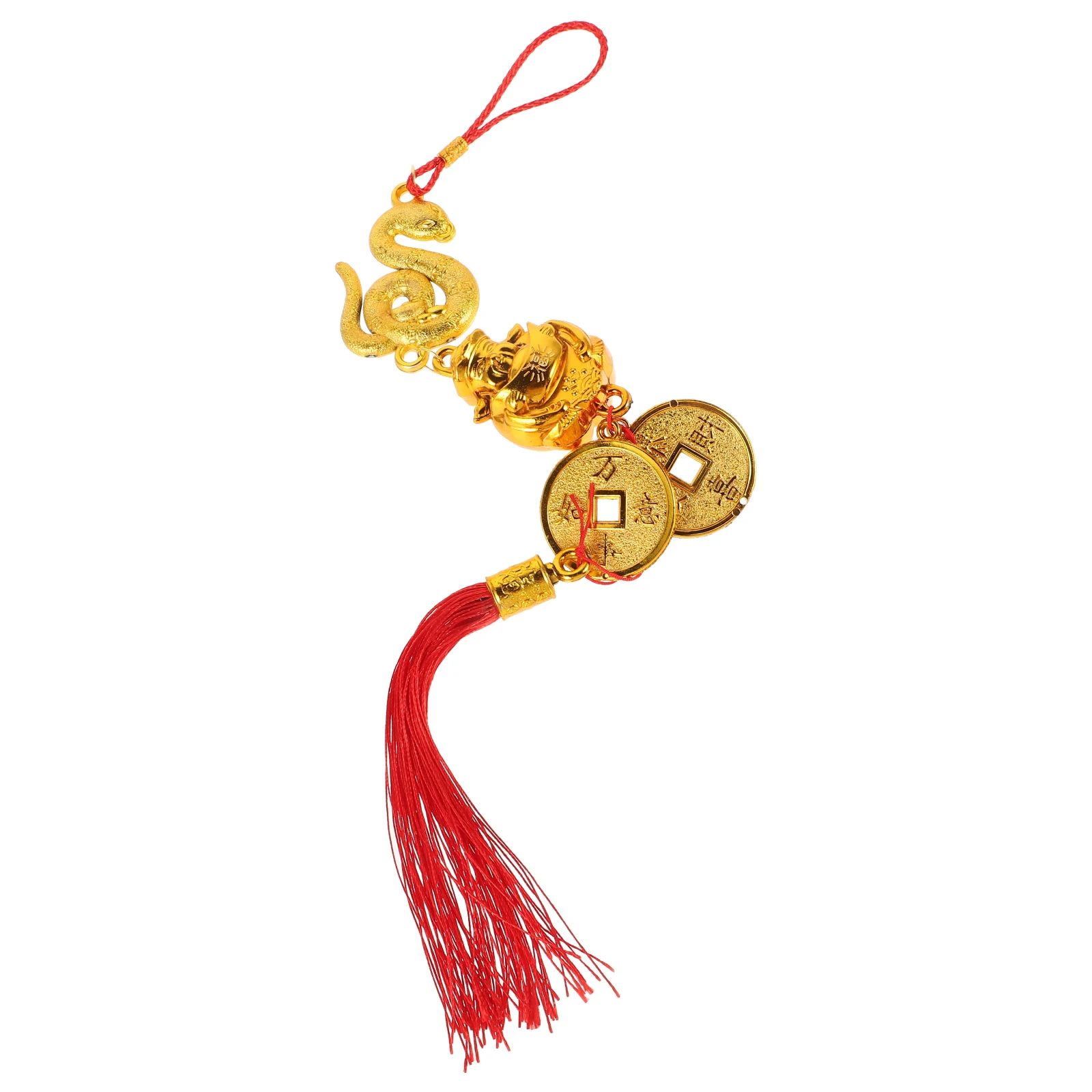 

10pcs God of Wealth Hanging Ornaments Snake Year Pendant Chinese New Year Decorations Bright Festive Design Exquisite Plastic