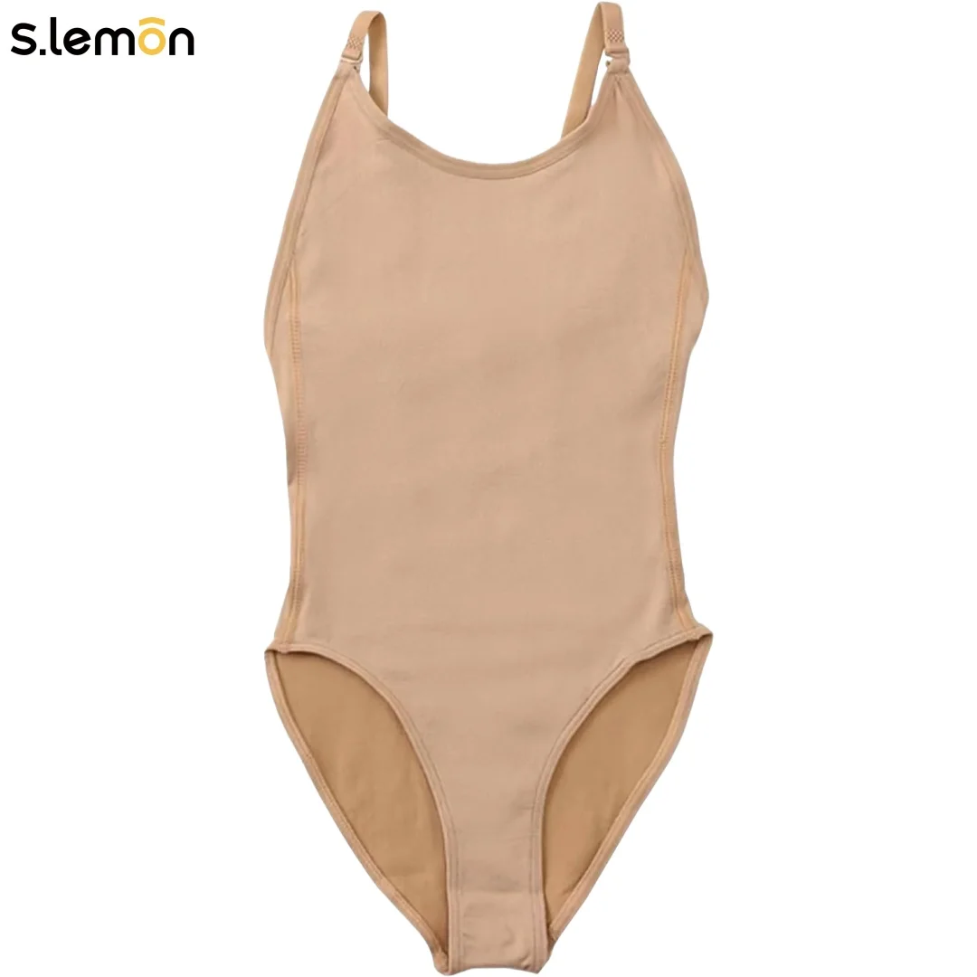 Ropa interior de baile Invisible S.lemon, camisola de Ballet en tono piel, ajustada, cambio rápido, ropa de práctica para actuación, mujeres y niñas