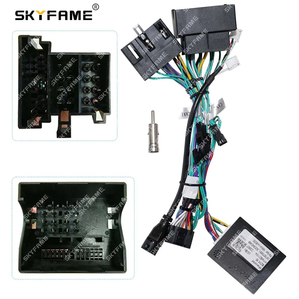 

SKYFAME Car 16pin Wiring Harness Adapter Canbus Box Decoder Android Radio Power Cable For Benz Vito Viano Metris BZ11.10