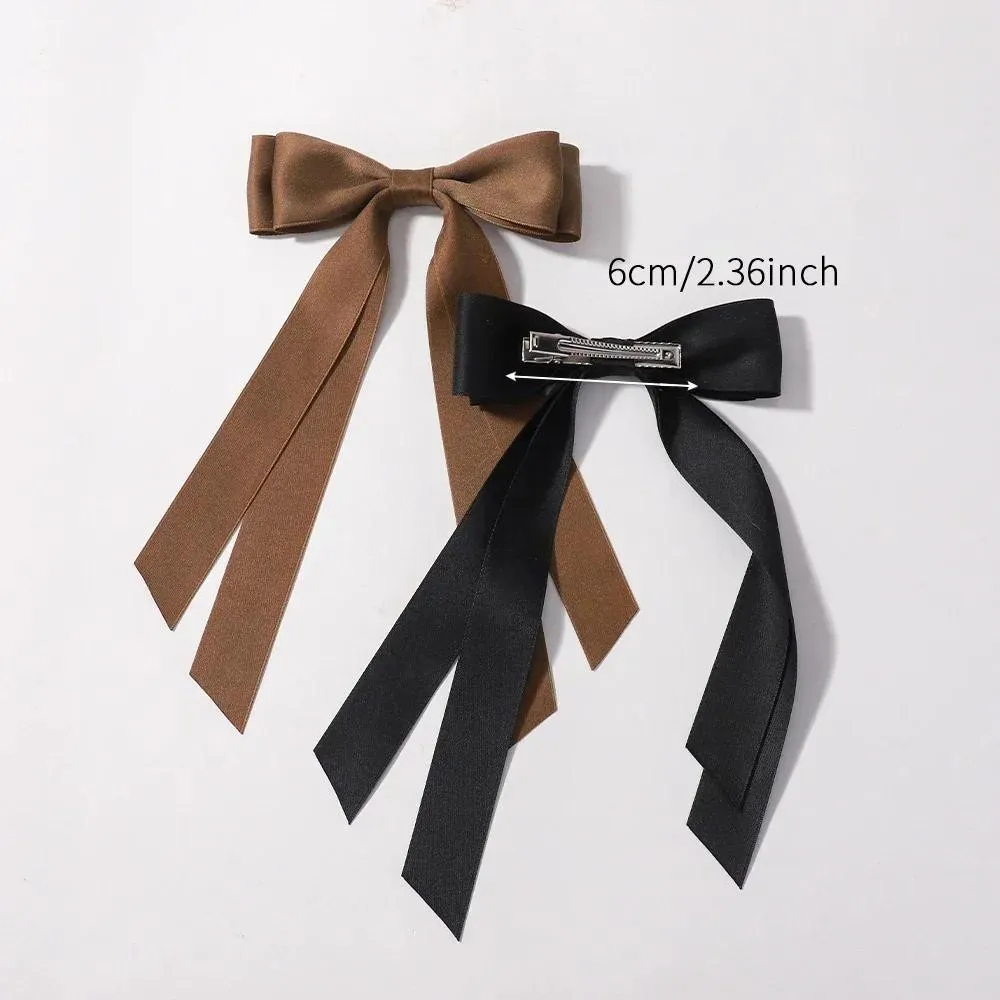Random Color 10pcs Long Ribbon Hair Clip Tied Hair Headwear Ballet Fashion Girl Bowknot Women Hairgripes Hair Accessorie - view 4