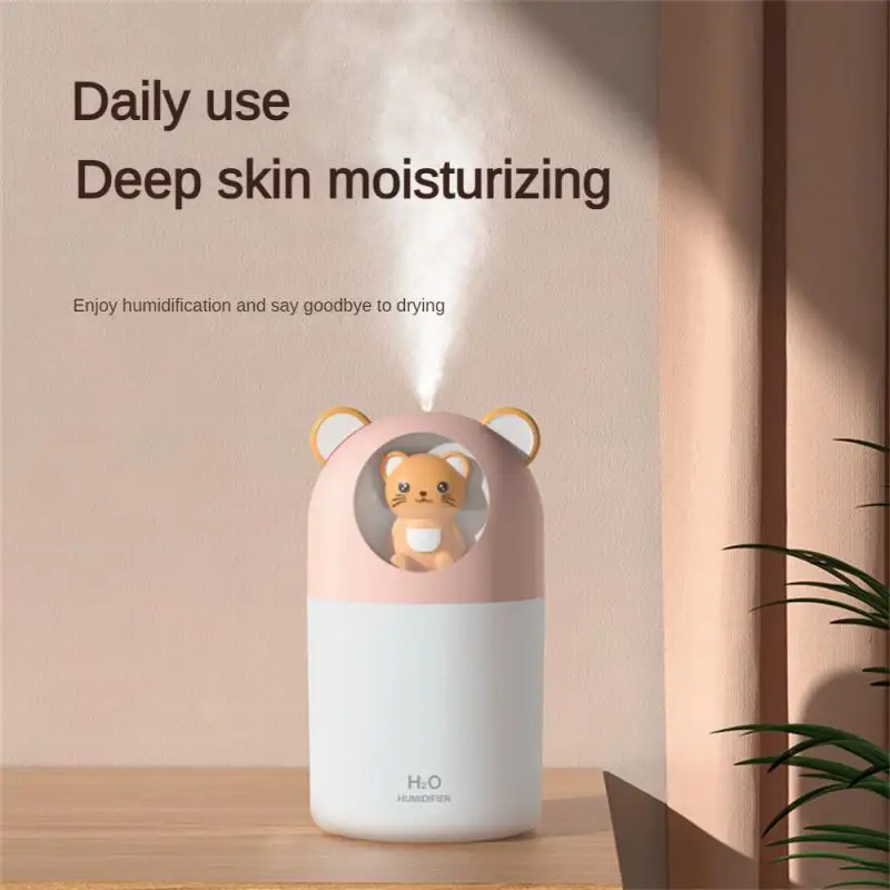 

Humidifier 300ml Capacity Can Add Aromatherapy Silent Operation Colorful Atmosphere Lamp Two-stage Spray Home Furnishing Abs