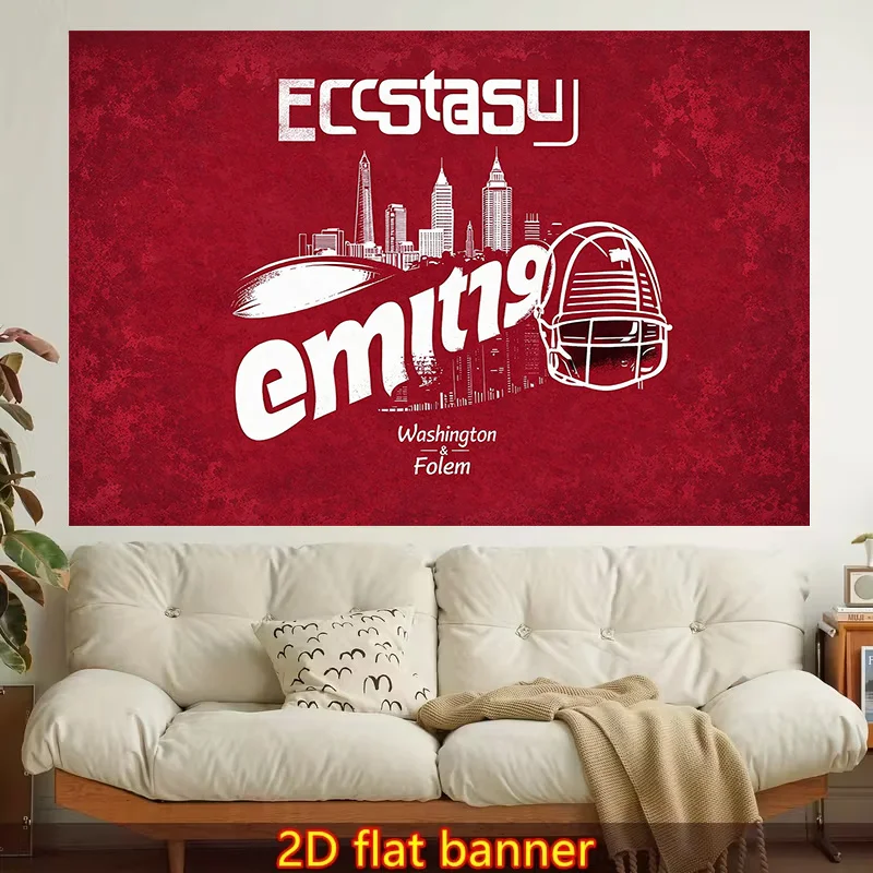 1pc Stylish 2D Flat Printed Wall Tapestry, Euphoria, Cityscape Art, Washington Folem, Colorful Aesthetics, Bedroom Aesthetics, Suitable for Living Room, Bedroom, Office