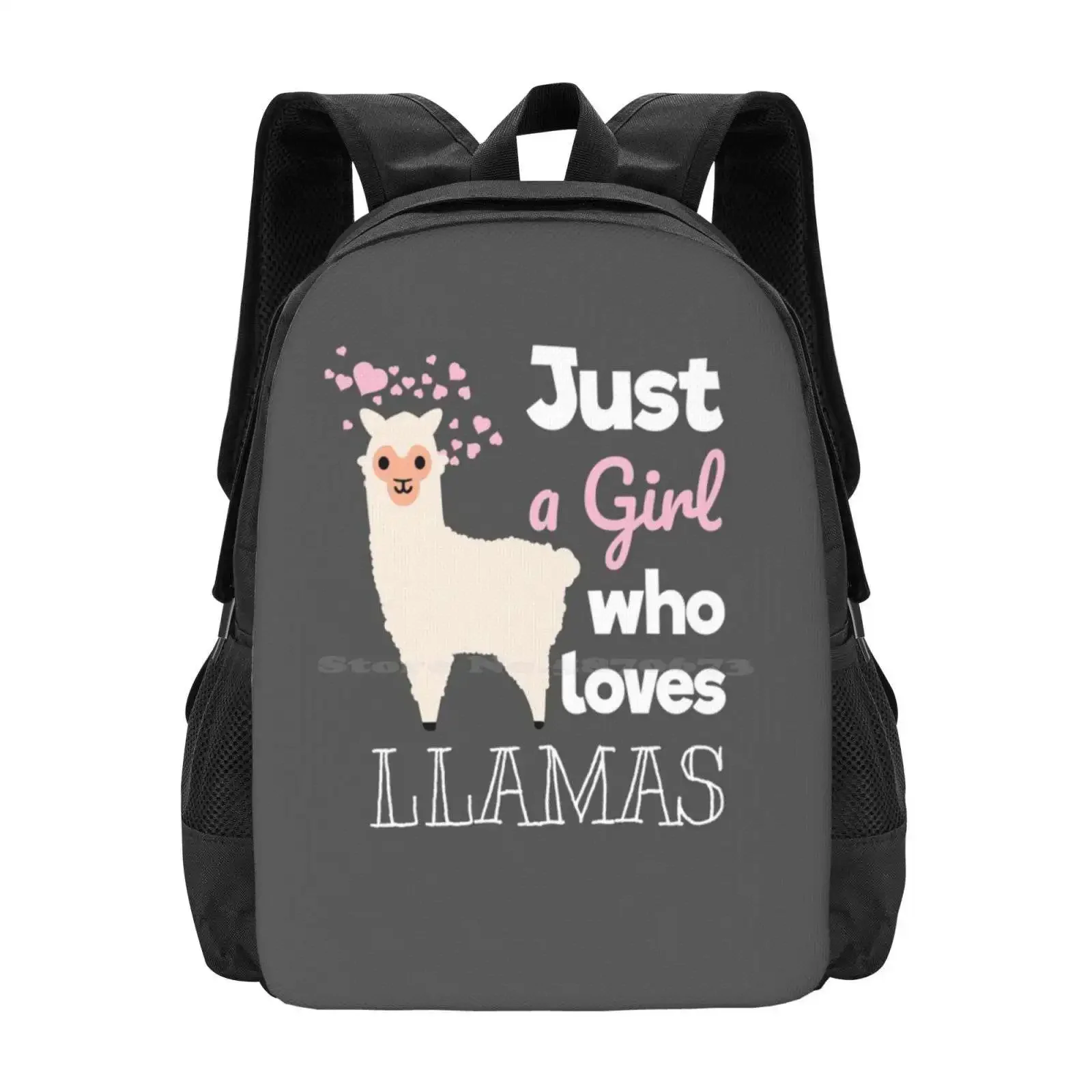 

Just A Girl Who Loves Llamas Hot Sale Backpack Fashion Bags Llamas Alpacas Llama Girl I Love Animals Llama Artwork Llama Lover
