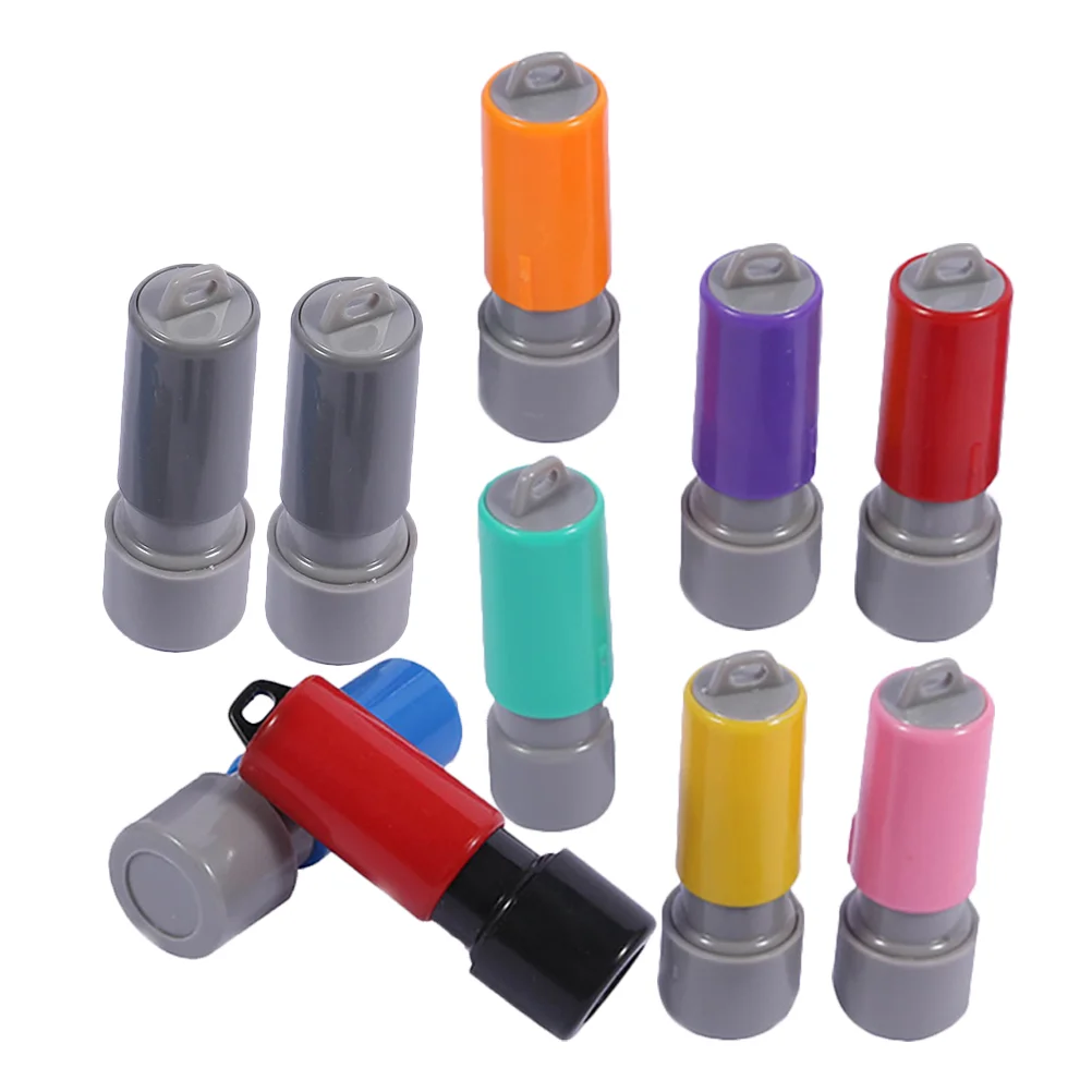 10 Pcs Seal Case Stamp Supply with Ink Pad DIY Postage Stamps Accessory Small Making Tool Engraved Seals Blank