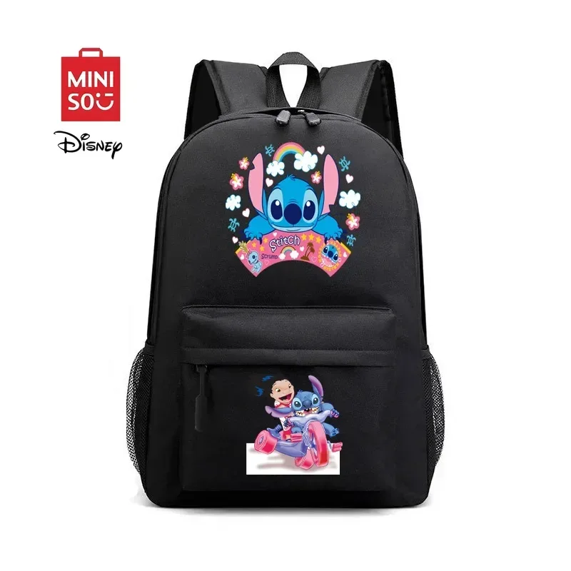 

MINISO Disney Large Capacity Lilo & Stitch Animated Print Backpack Cute Character Design for Boys and Girls Valentine's Day Gift