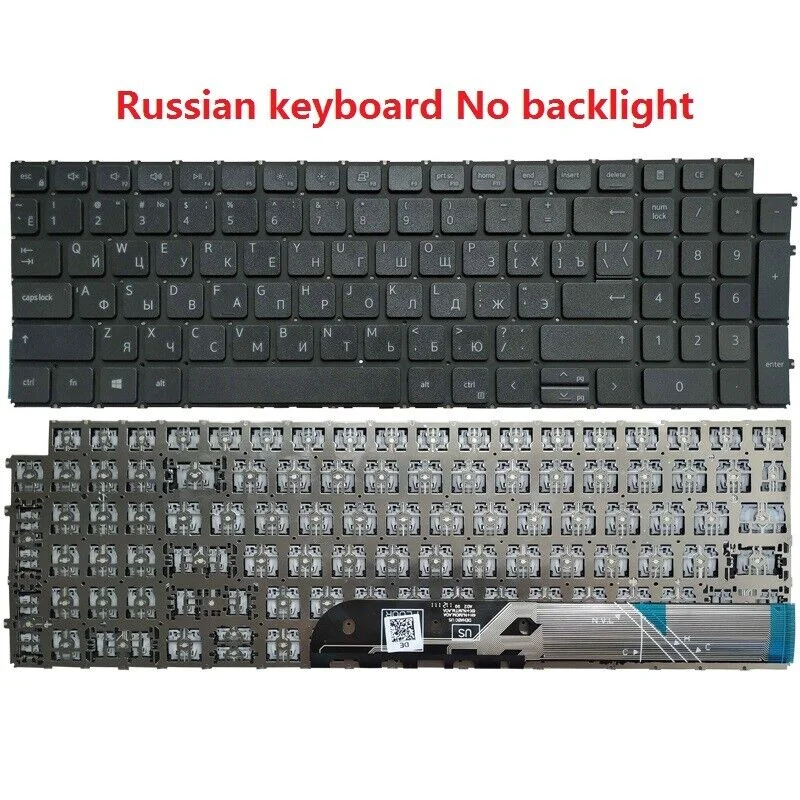 For Dell P106F P107F P117F P112F RU Russian backlit keyboard black