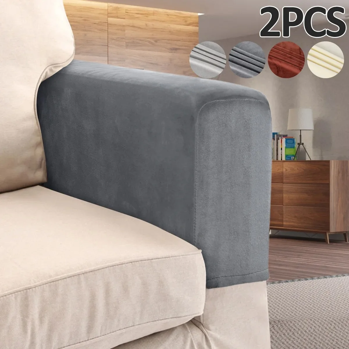 2pcs Armrest Covers Universal Covers Non-Slip Sofa Protector Soft Warm Couch Thickened Furniture for Chair Recliner