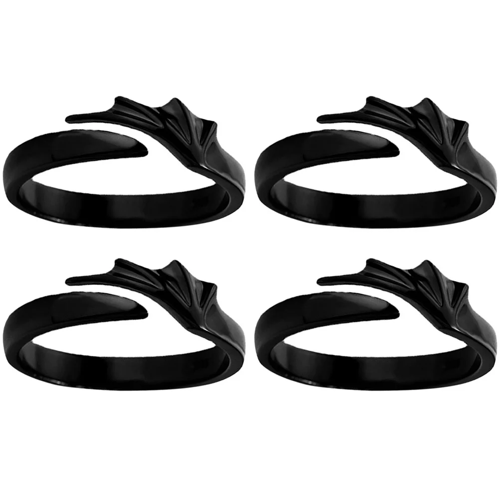 4Pcs Devil Rings Matching Couple Jewelry Adjustable Open Rings Fashionable Unique Lustrous Appearance for Men Women Lover
