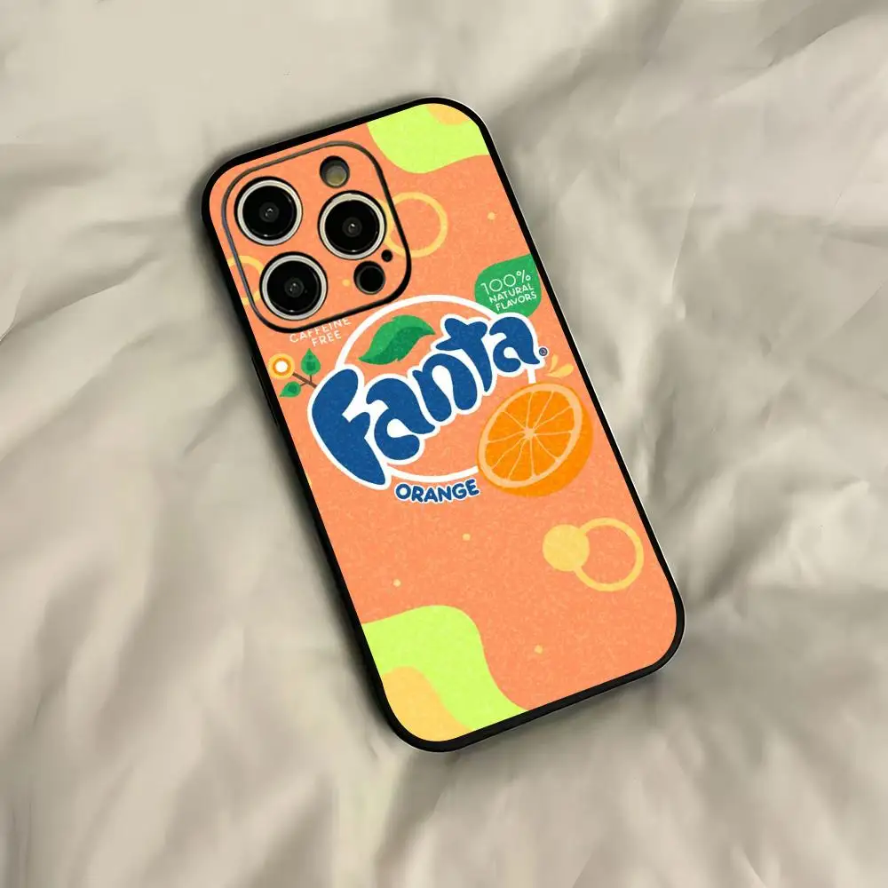Popular drinks design Fanta Phone Case For iPhone 18 17 16 15 14 13 12 11 Plus Mini Pro Max Soft black Shockproof Cover view 3