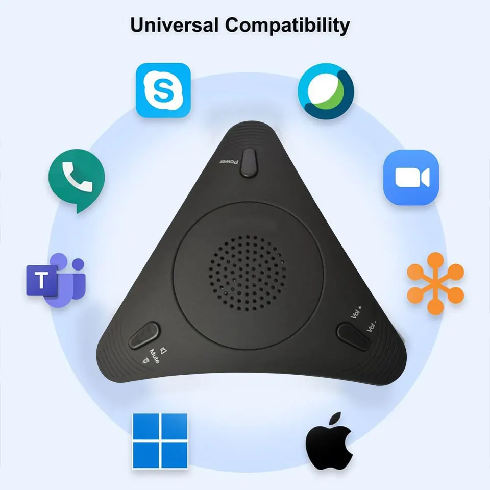 Micrófono USB para conferencias, micrófono omnidireccional para computadora de escritorio 360 °   Micrófono de PC condensador omnidireccional con captación de voz para vídeo