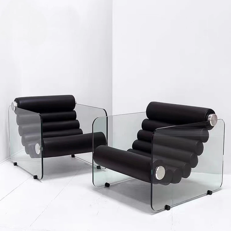 

Italian Modern Minimalist Hyaline Lounge Chair Single Casual Single Chair