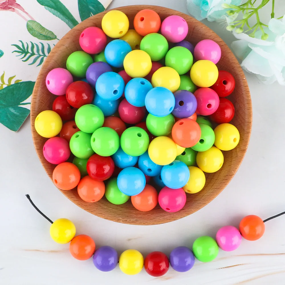 50-300pcs Acrylic 6/8/10/12/14/16mm Round Bead For Jewelry Making Fashion Necklace Bracelet Earrings DIY Personalize Accessories - view 5