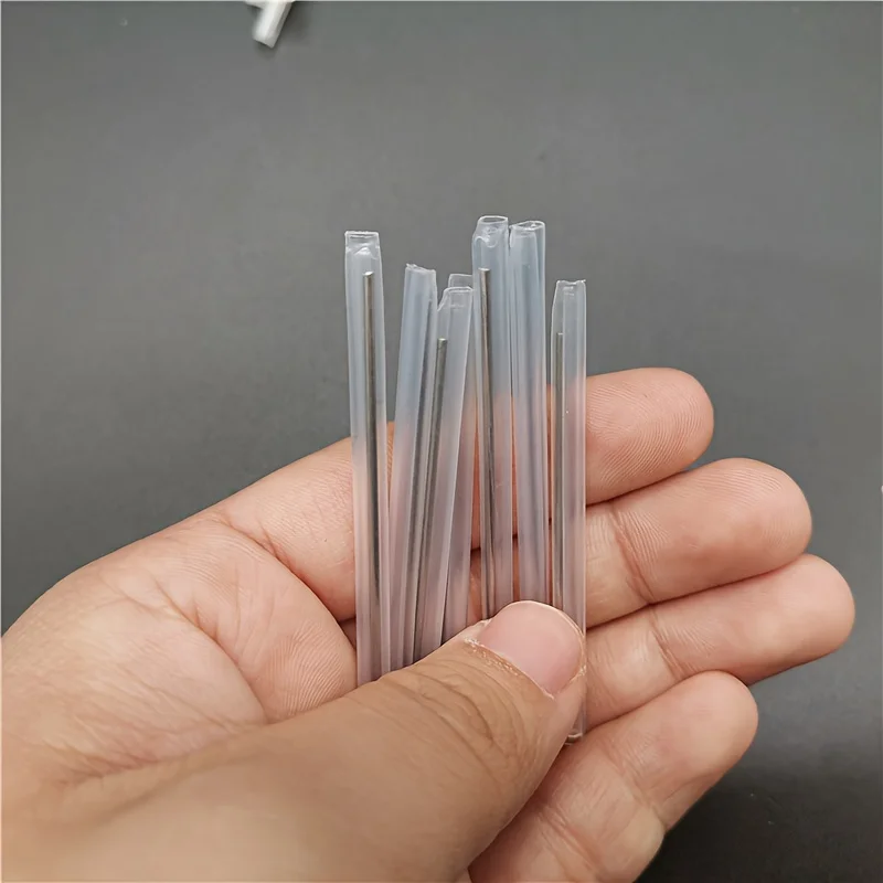 100pcs 6cm optical fiber hot melt tube Single-core optical fiber Heat shrink tube Optical tube Hot melt tube Indiameter 1.5mm