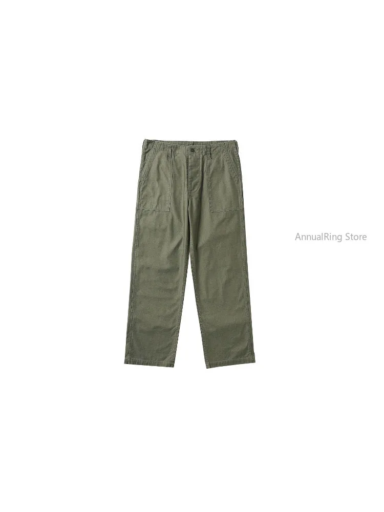 American Vintage Stone Washed Distressed Sulfur Dyed Officer Pants OG107 Vietnam War Military Bread Workwear Trousers