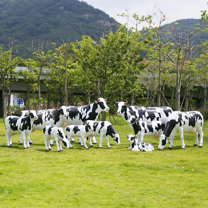 

Имитация молочной коровы, скульптура из стекловолокна, открытое большое животное, цветочный сад, пейзаж, газон, ферма, пастура, орнамент, орнамент