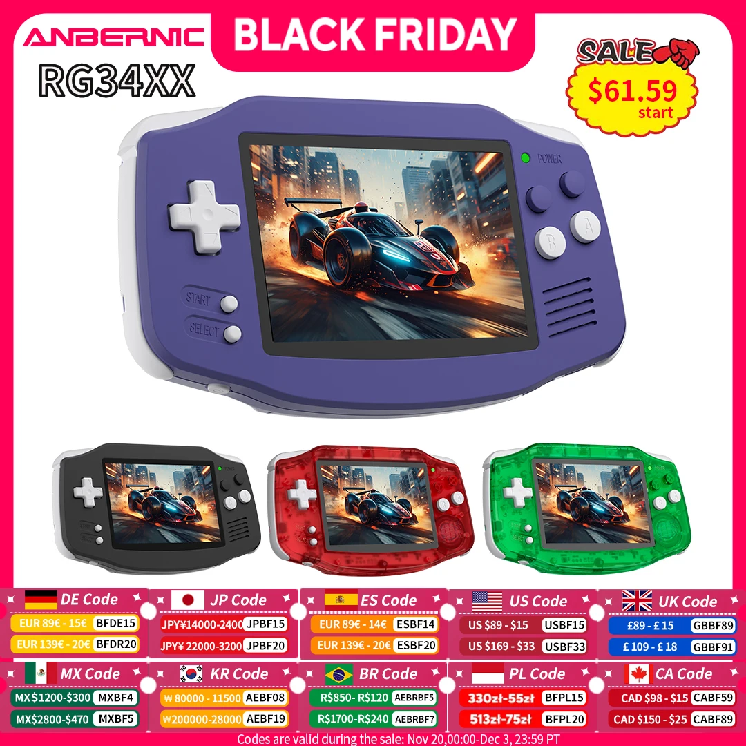 

Портативная игровая консоль ANBERNIC RG 34XX, 3,4-дюймовый IPS, экран 720*480, Linux, 64-битный, 3500 мАч, Bluetooth RG34XX, ретро-игровые плееры