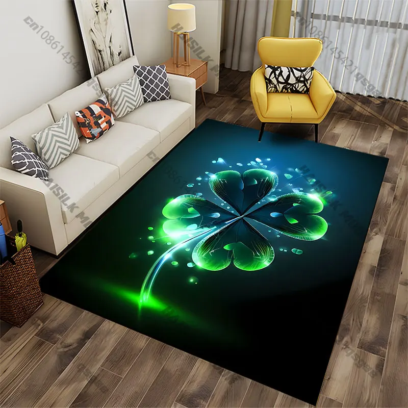 Glowing four leaf clover carpet Yoga living room room decor children's crawling mat doormat area rug games mat
