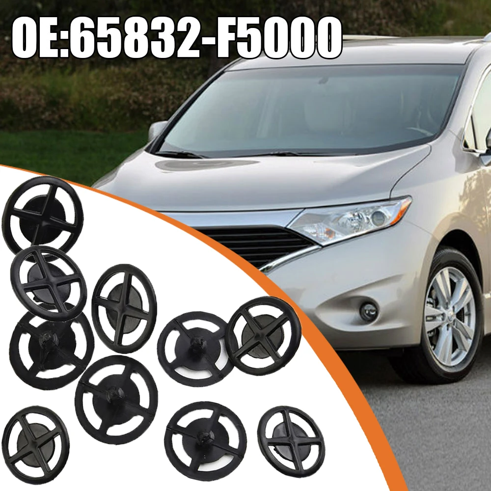 10x Car Hood Fixed Buckle Bonnet Insulation Retainer Clips for Nissan 65832-F5000 65846-30F00 Auveco A17237 V13 Mercury Villager