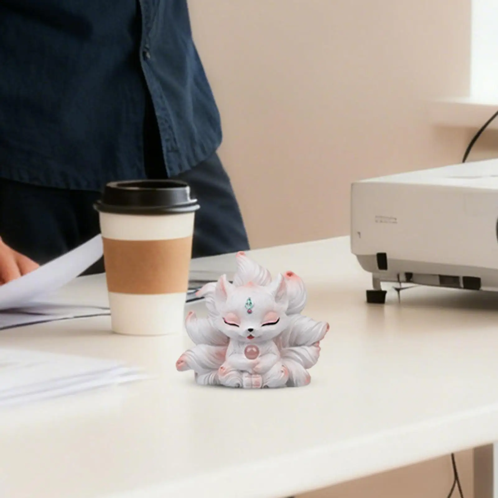 

Car Dashboard Decorations Cute Auspicious Car Figurines Automotive Nine-Tailed Fox Dash Ornaments For Women Girls Vehicle Truck