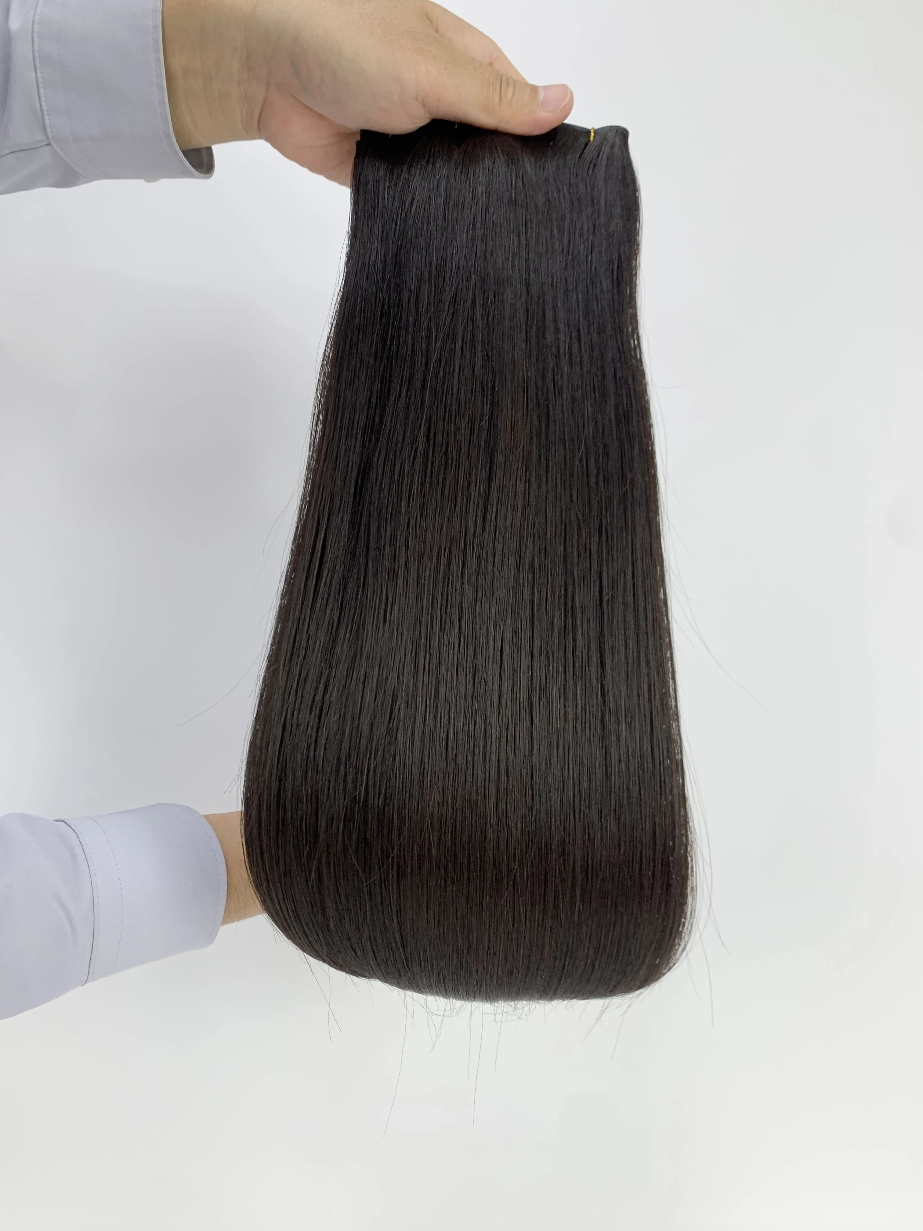 Premium 100% Echt Haar Weft Maagdelijk Haar Geen Korte Haartjes Dubbel Getrokken Netjes Afgesloten Eindjes Voor Insteek Haar Extensions & Bundels