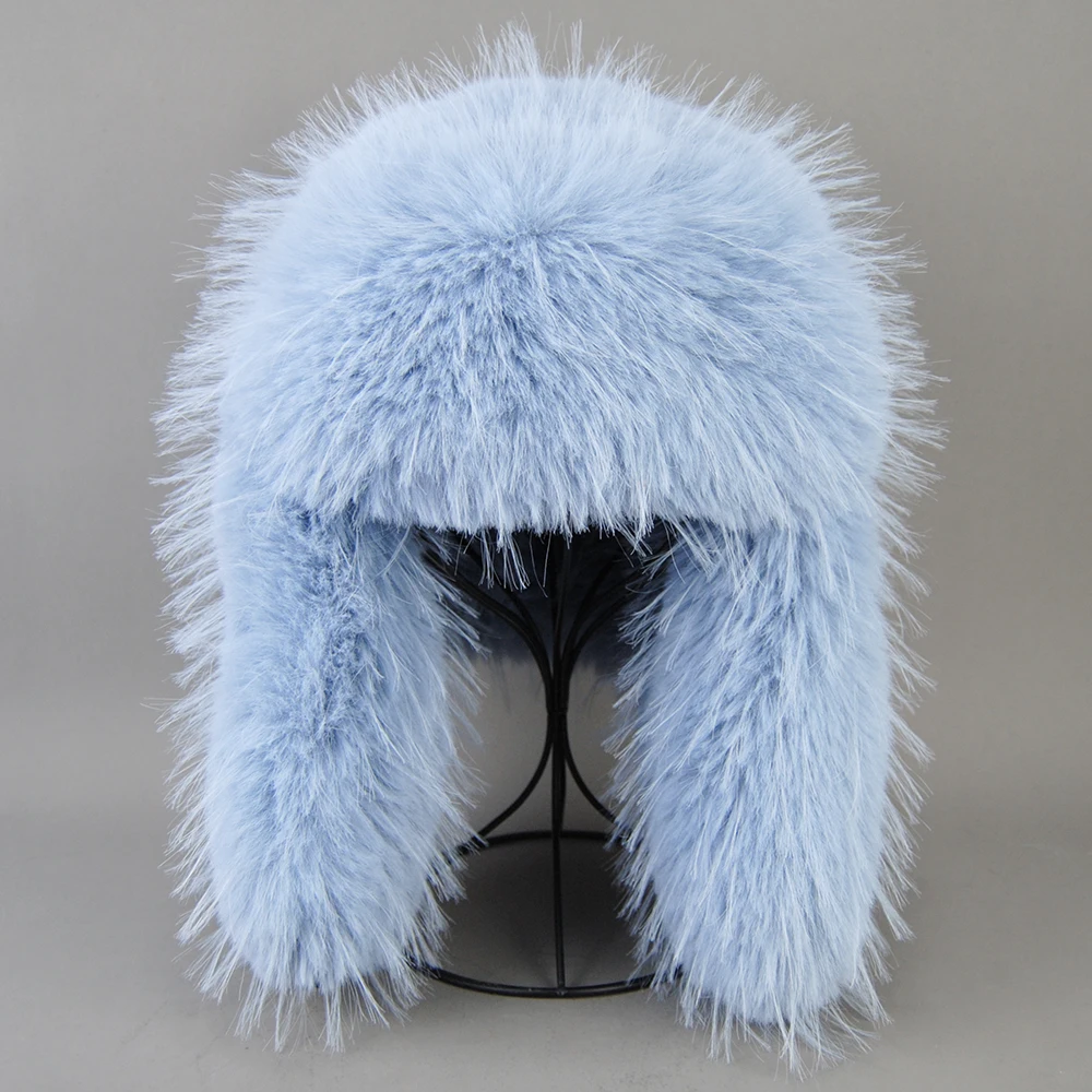 Hot High-end Luxury Artificial Hat Unisex False Raccoon Fur Hat Lei Feng Cap Ear Cap Real False Fur Hat 100% Top False Hat