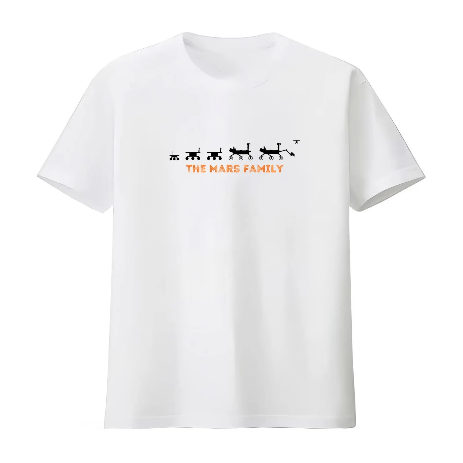 Rusted Mars Rover Family T-Shirt Summer Casual Cotton Tee Oversized Streetwear Tops Vintage Graphic Print Unisex Men Women