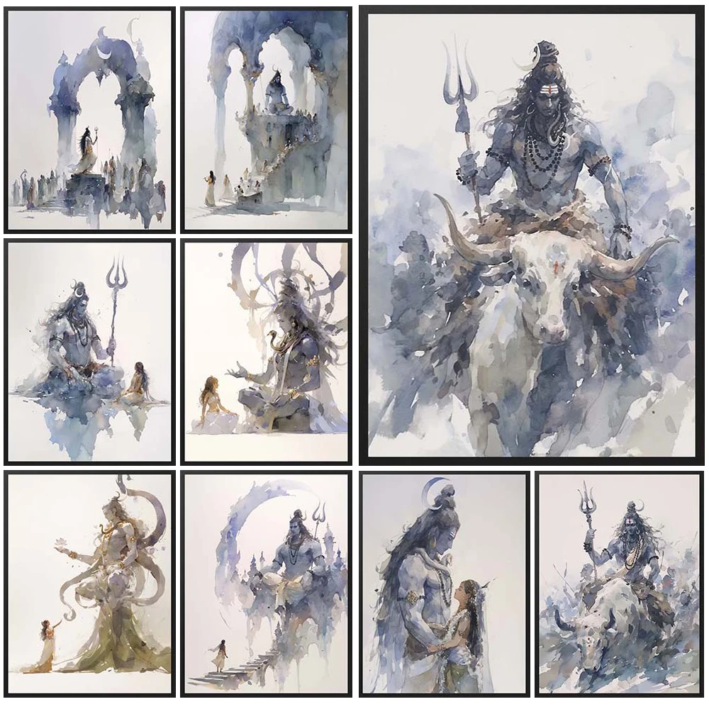 

Religion Lord Shiva Hinduism Poster Wall Pictures For Church Room Decor Posters Wall Art Canvas Painting Unframed