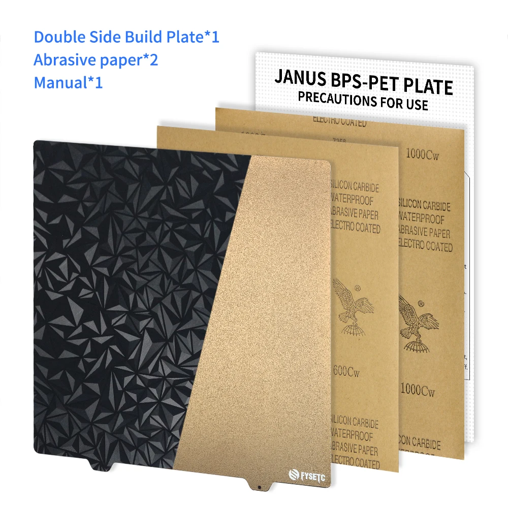 Imagem -06 - Janus Bps-pet Peo Double Side Build Plate Textura Pei e Primavera Pet Lisa Placa de Aço para Voron 2.4 Mk52 Ender Plus Sv08