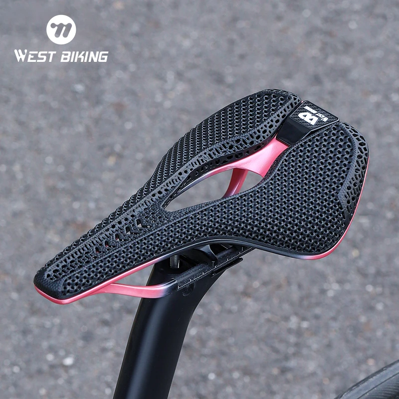 

WEST BIKING Professional 3D Printed Bicycle Saddle Ultralight T800 Carbon Fiber MTB Road Bike Cushion Ergonomic Bike Accessories