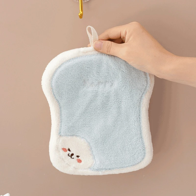 Cartoon Hanging Kitchen Hand Towel Wipes Thickened Hand Cloth To Absorb Water and Not Shed Hair in The Bathroom