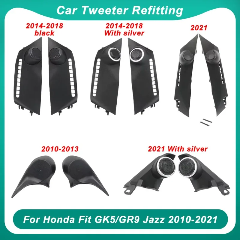 For Honda Fit GK5/GR9 Jazz 2010-2021 2PCS Car Tweeter Refitting Audio Door Angle Gum Car Stereo Surround Trim